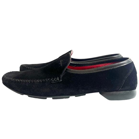 Salvatore Ferragamo Sport Women’s Black Suede Loafers Size 10 AA Made in Italy - Picture 1 of 13